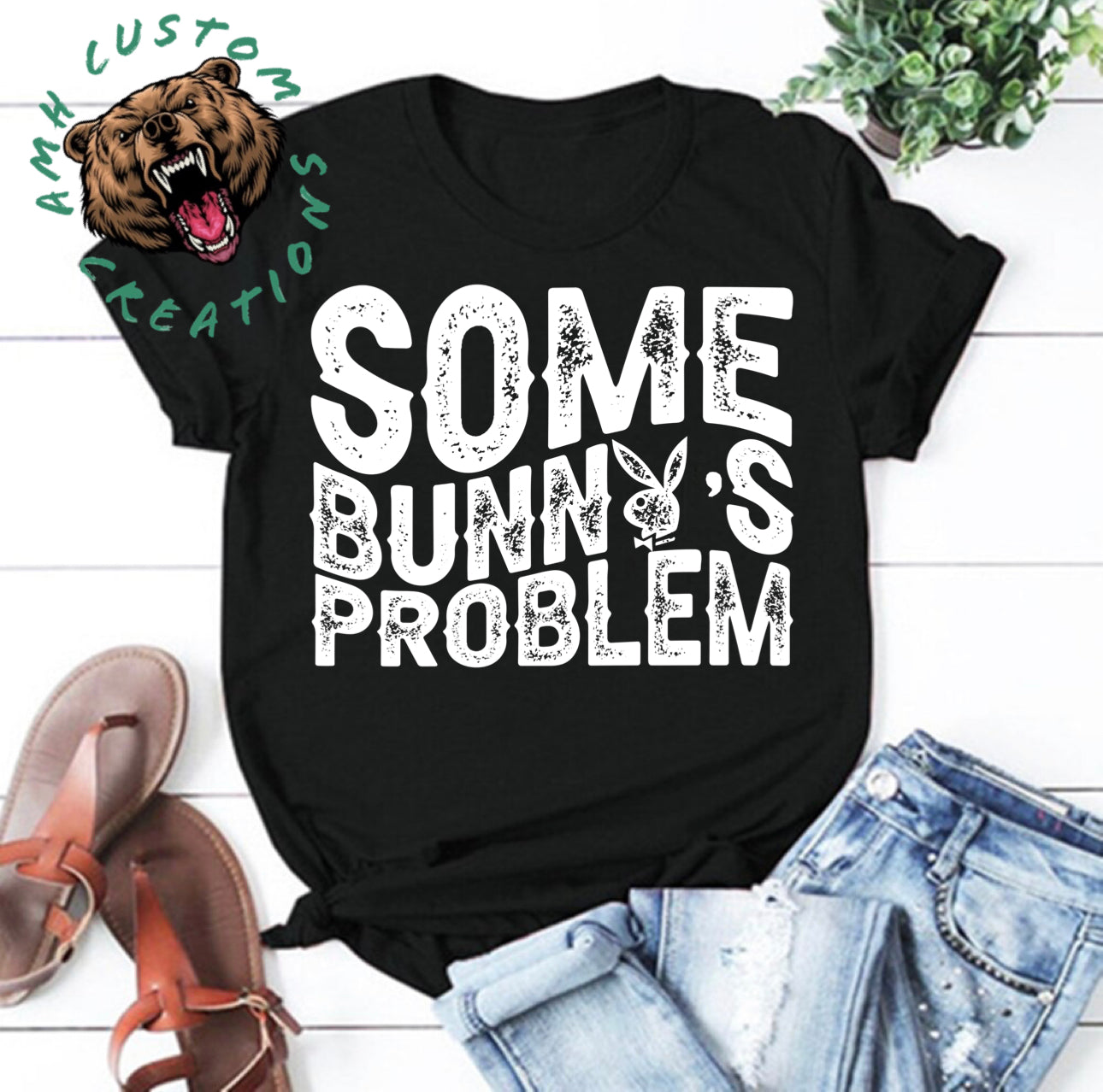 Some Bunnies Problem Black Tshirt